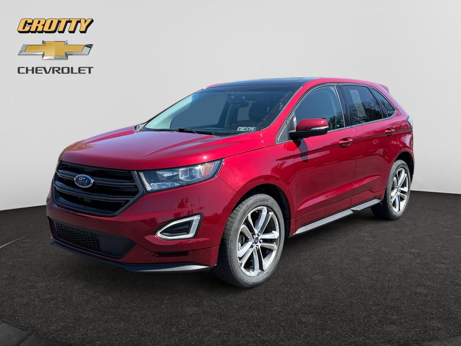 2016 Ford Edge Sport in Red — front three-quarter view