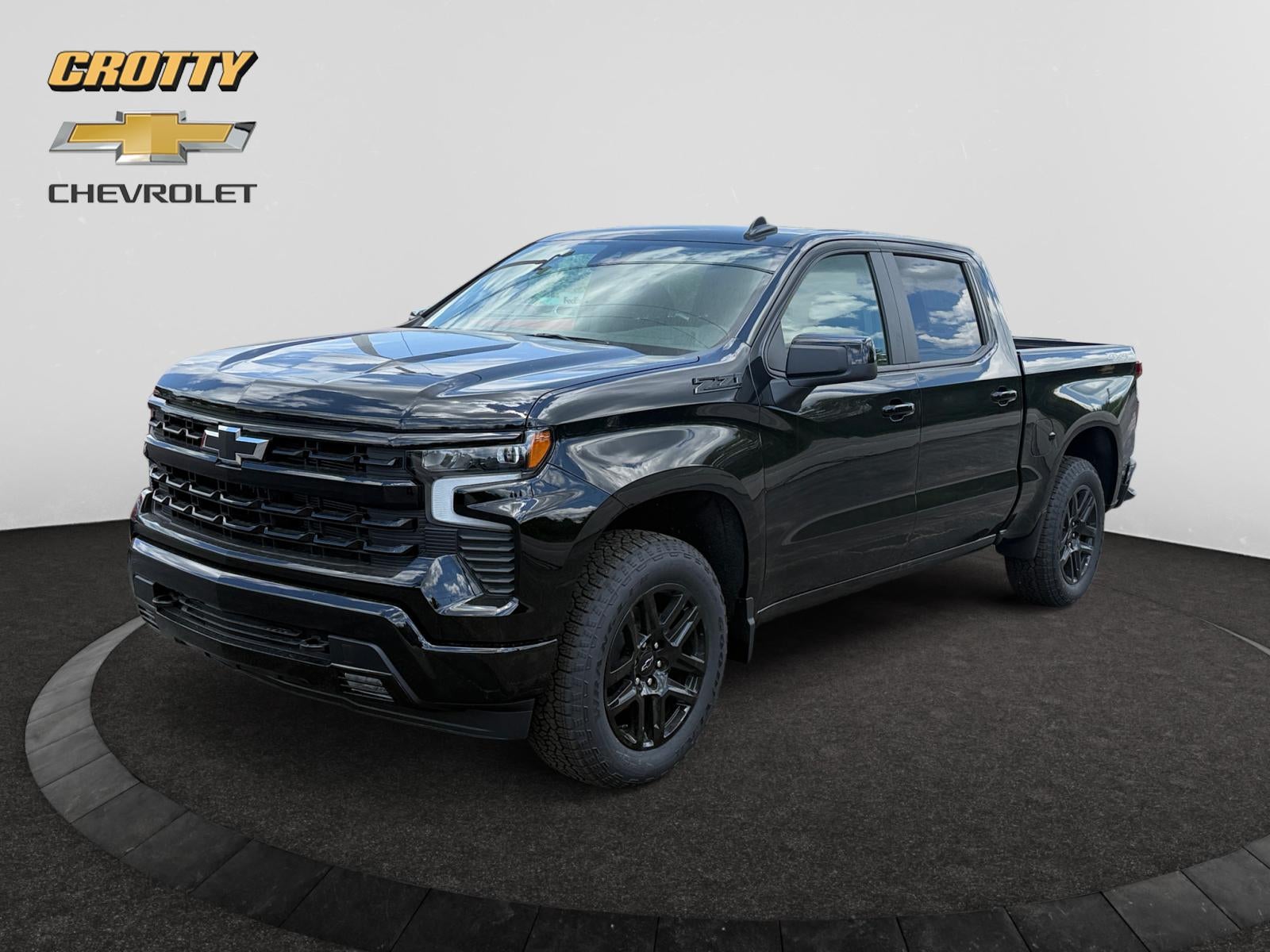 2026 Chevrolet Silverado 1500 RST in Black — front three-quarter view
