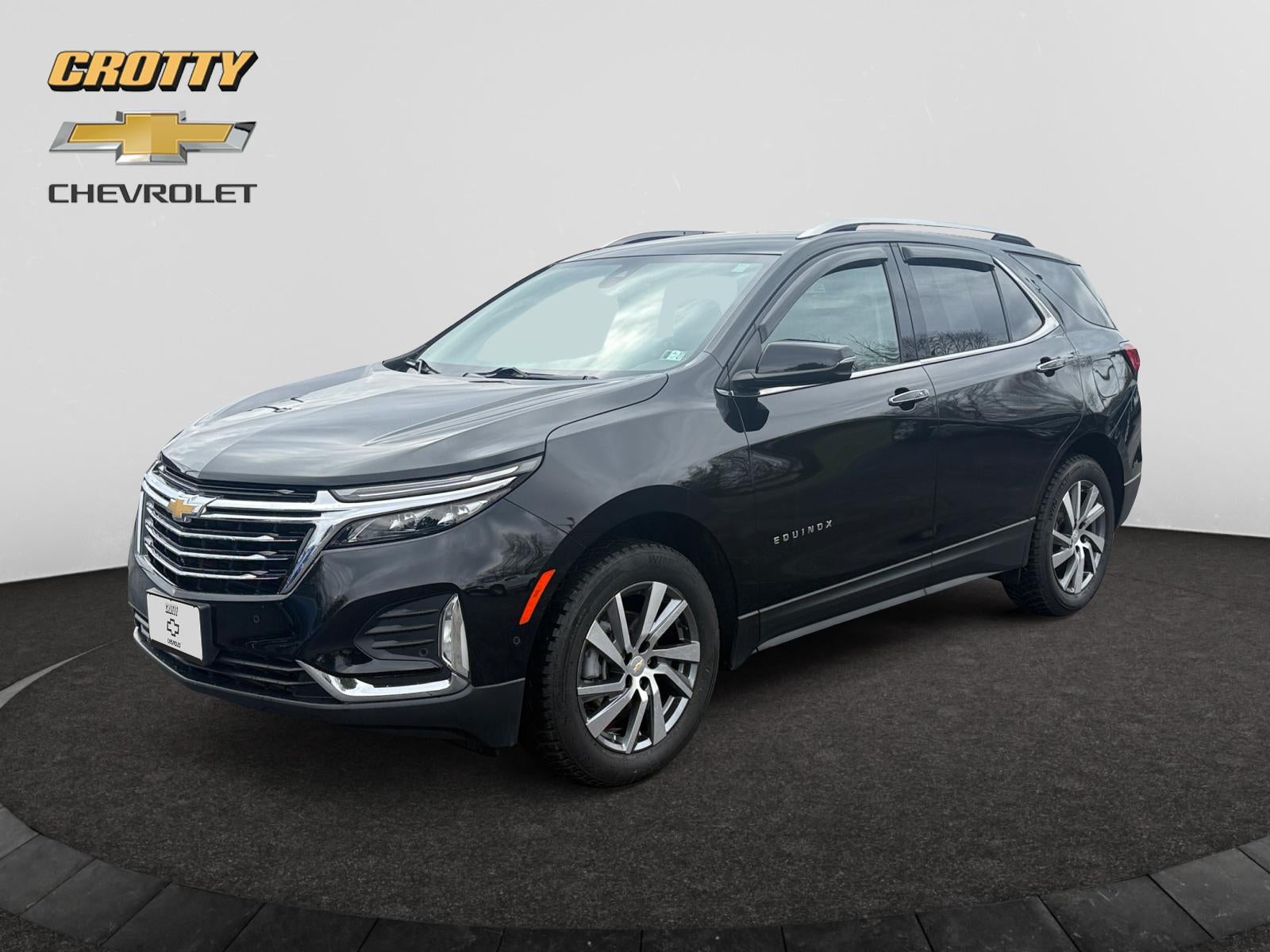 2022 Chevrolet Equinox Premier in Mosaic Black Metallic — front three-quarter view