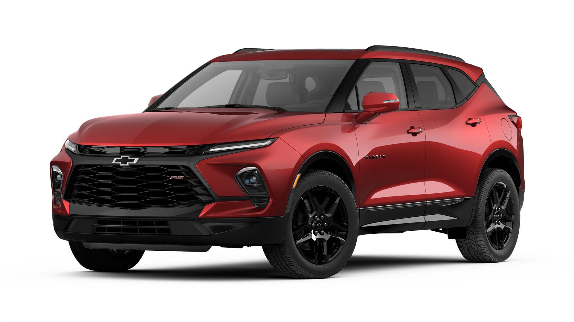 2026 Chevrolet Blazer RS in Radiant Red Tintcoat — front three-quarter view